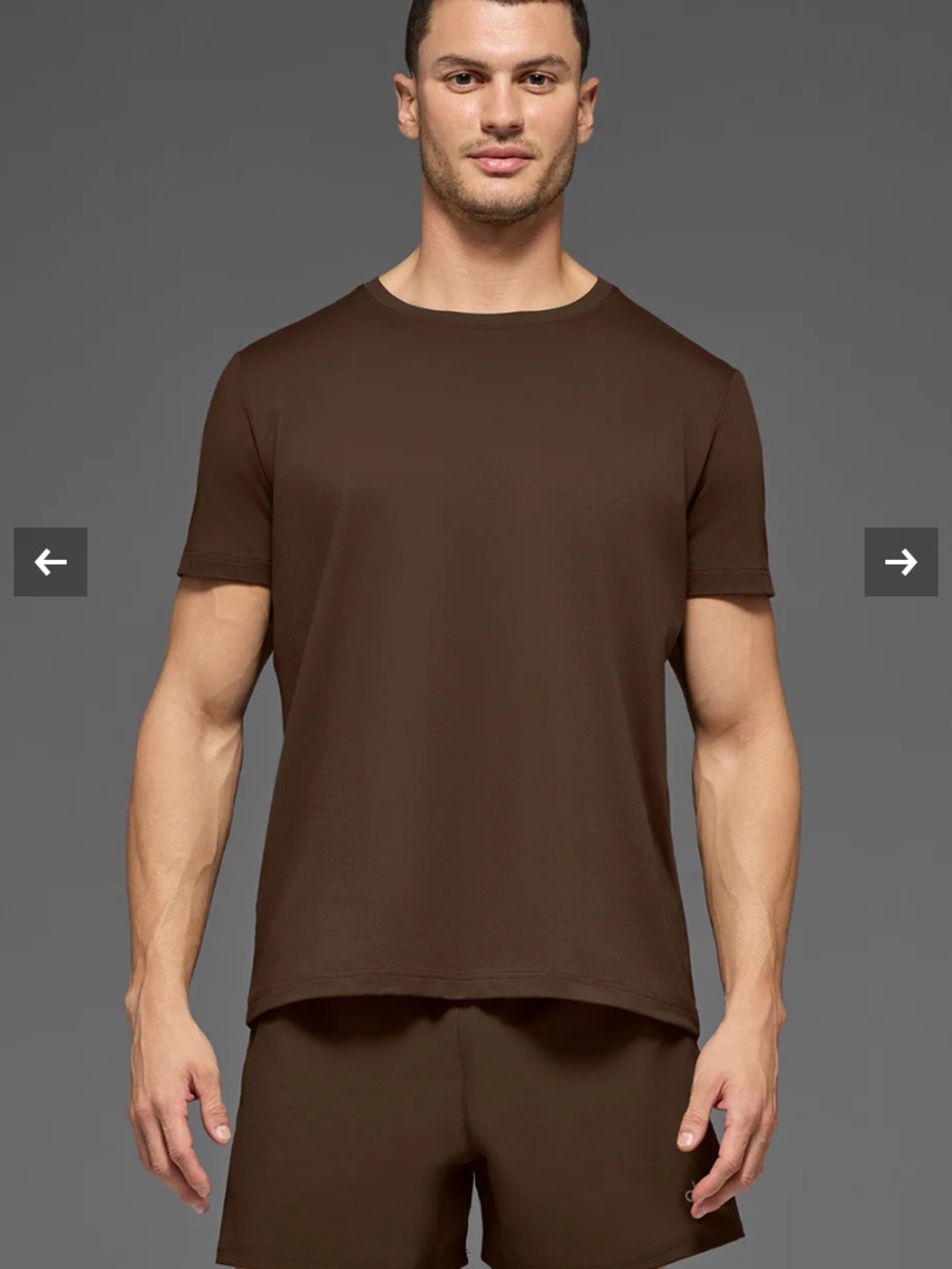 NWOT - ALO Yoga Men's Dark Brown Crewneck Short Sleeve Tee